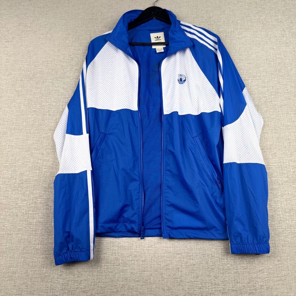 Adidas x Oyster Holdings Blue White Traveling Is A Sport‎ Track Jacket Mens M